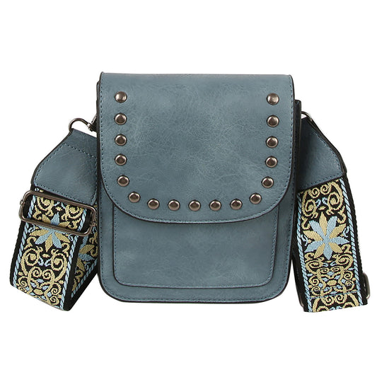 Studded Mini Crossbody Bag Guitar Strap