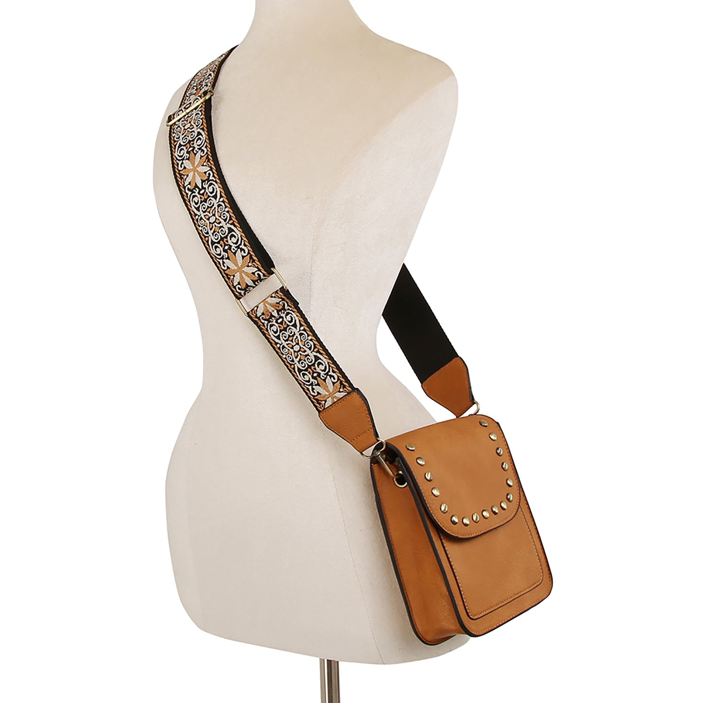 Studded Mini Crossbody Bag Guitar Strap