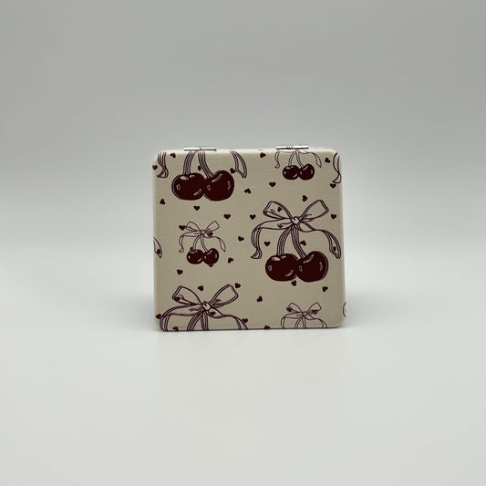 Compact Mirror - Cherry & Hearts