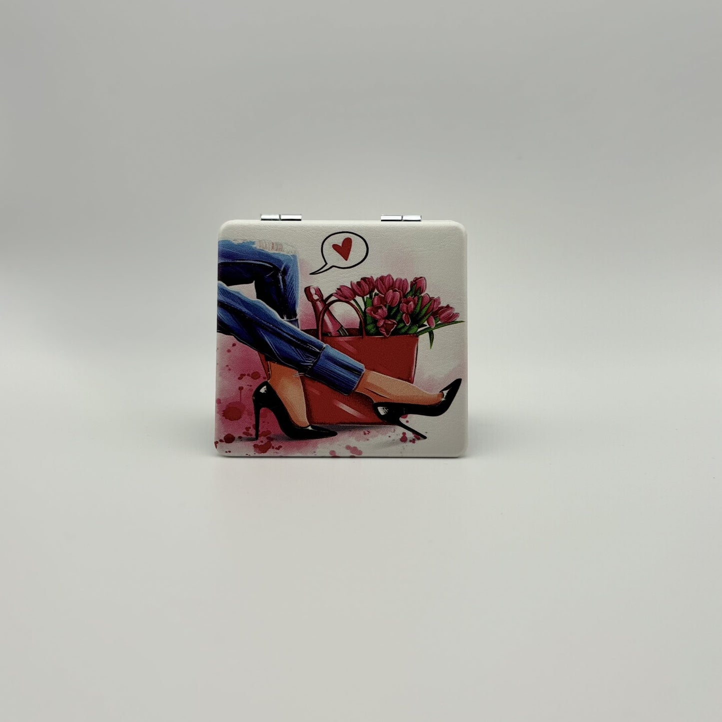 Compact Mirror - Black High Heels