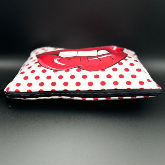 Chic Red Lips Makeup Pouch