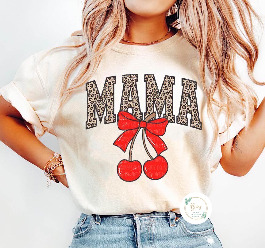 Mama Leopard Bow & Cherries