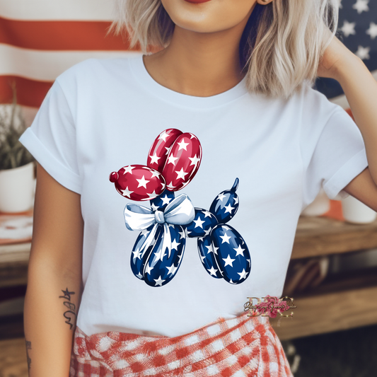 Balloon Dog - Red White & Blue