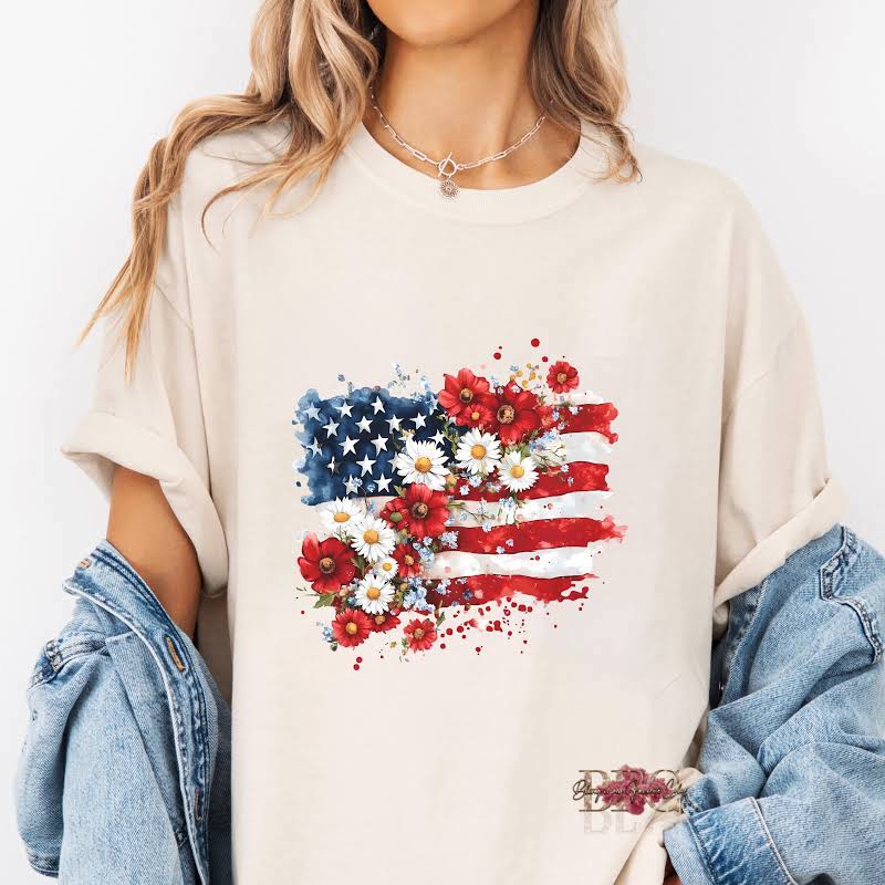 Floral American Flag