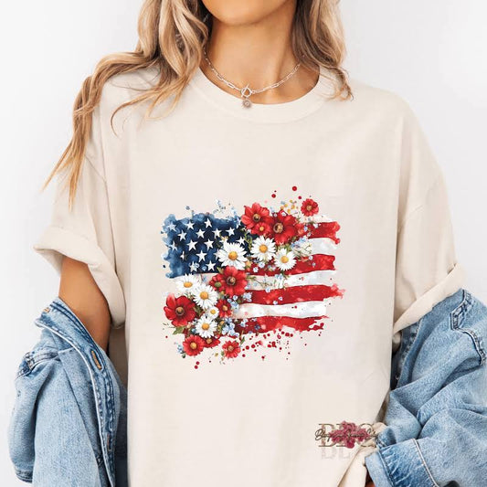 Floral American Flag