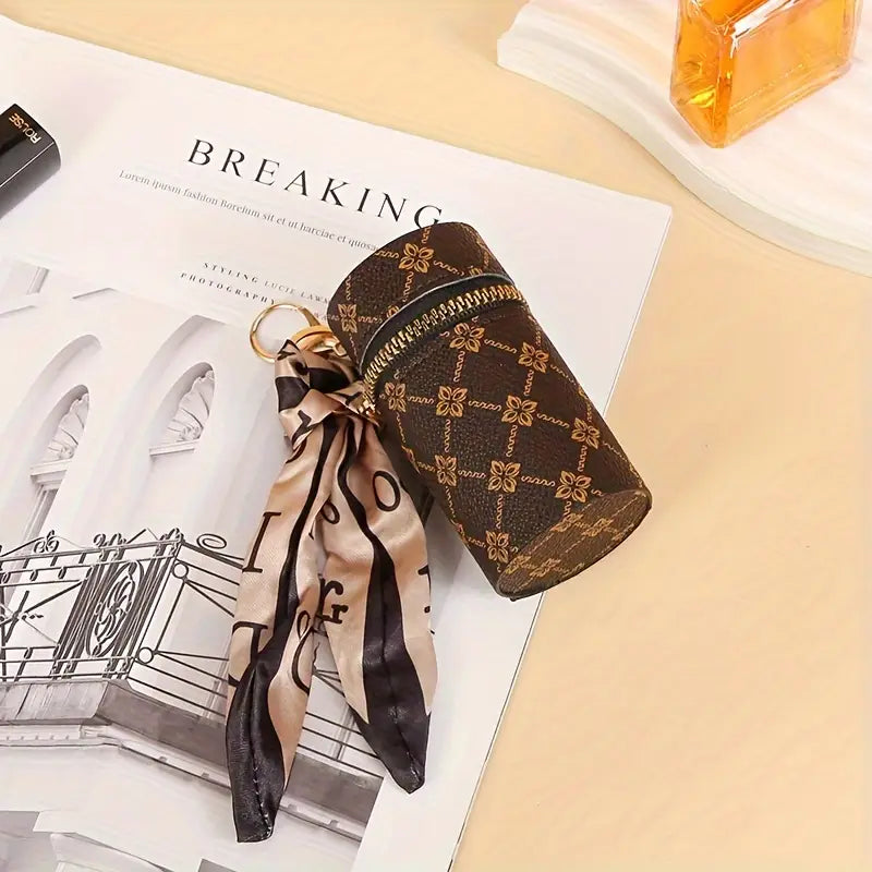 Cylinder Keychain Charm / Coin Purse / Lipstick Holder