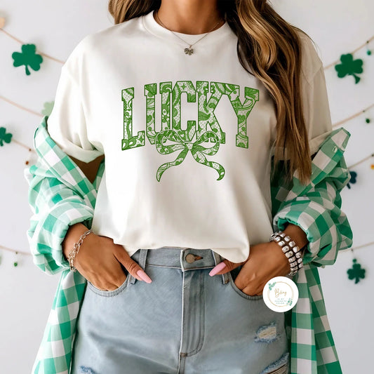 LUCKY/Bow Green Lace