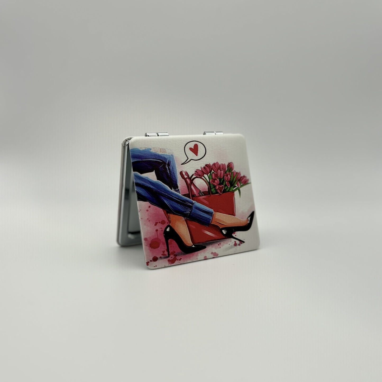 Compact Mirror - Black High Heels