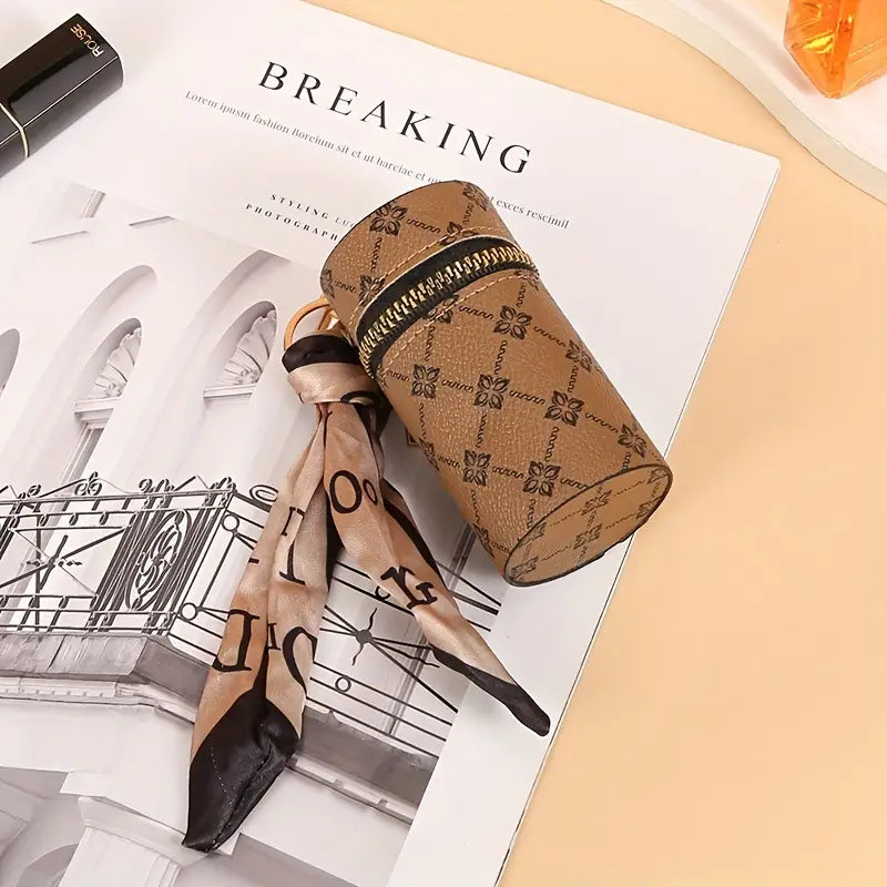 Cylinder Keychain Charm / Coin Purse / Lipstick Holder